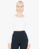 8379W American Apparel Women's Cotton Spandex Long Sleeve Crop Top