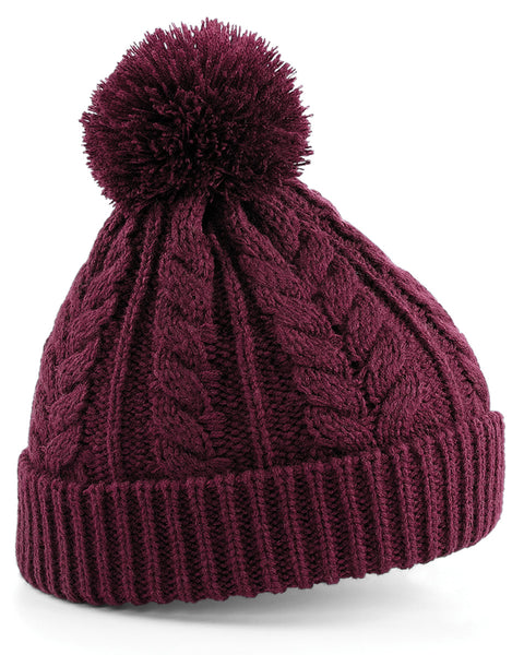 B454 Beechfield  Cable Knit Snowstar Beanie