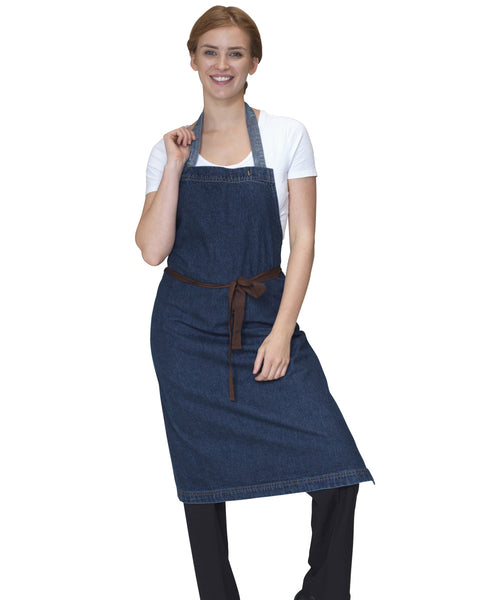 DP101B1 Dennys Washed Denim Bib Apron