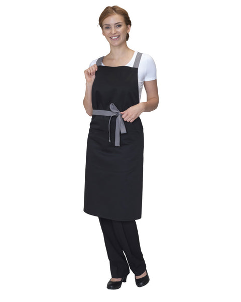 DP130 Dennys Cross Back Bib Apron