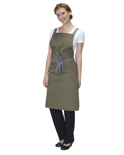 DP130 Dennys Cross Back Bib Apron