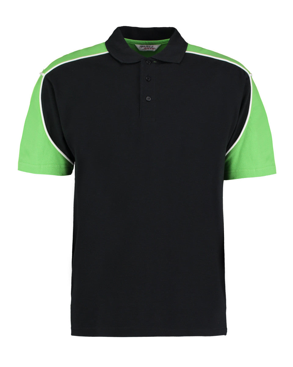 Lime green and 2025 black polo shirt