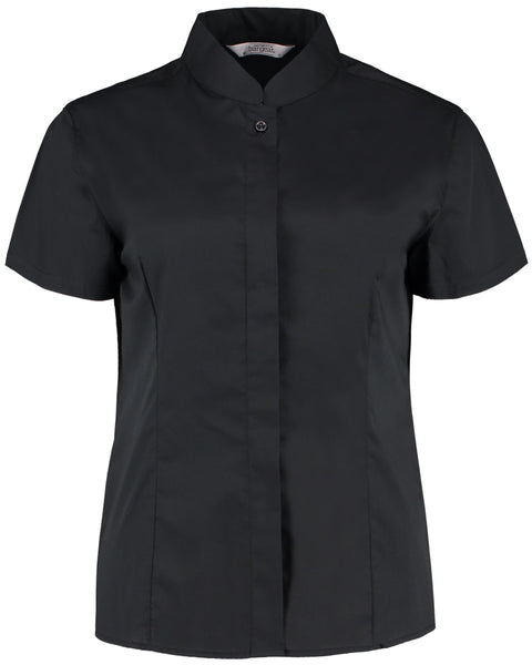 KK736 Bargear Ladies' Short Sleeved Mandarin Collar Bar Shirt