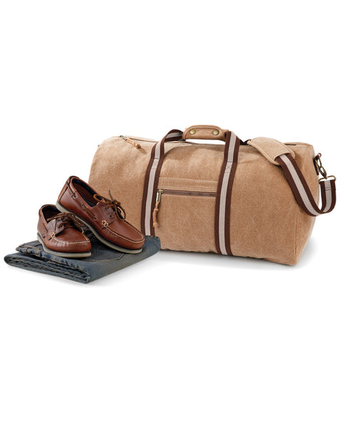 QD613 Quadra Vintage Canvas Holdall
