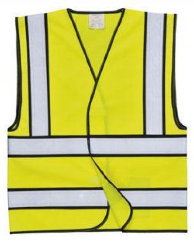 RB Yellow Hi Vis Vest/Black Trim ST with RB Embroidery Logo to LHFB