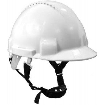 Shield White Helmet With Chin Strap