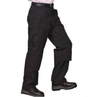 Sewell Black Cargo Trousers With Knee Pads Inserts