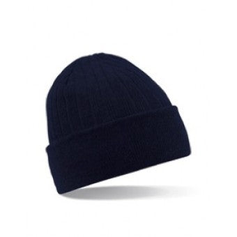 Sewell Beechfield Thinsulate Beanie Hat In Black With White Logo