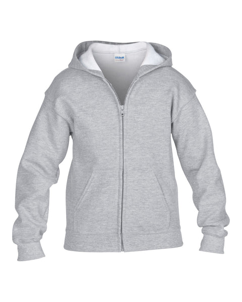 18600B Gildan Heavy Blend™ Youth Full Zip Hooded Sweatshirt