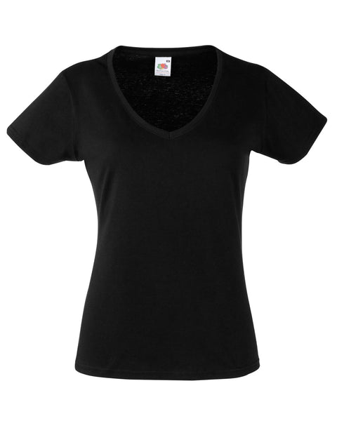 61398 Fruit Of The Loom Lady-Fit Valueweight V-Neck T-Shirt