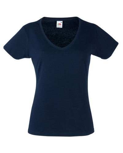 61398 Fruit Of The Loom Lady-Fit Valueweight V-Neck T-Shirt