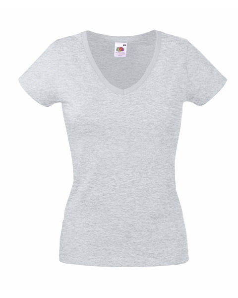 61398 Fruit Of The Loom Lady-Fit Valueweight V-Neck T-Shirt