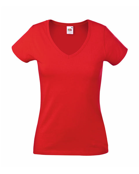 61398 Fruit Of The Loom Lady-Fit Valueweight V-Neck T-Shirt