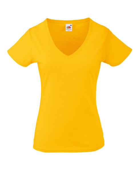 61398 Fruit Of The Loom Lady-Fit Valueweight V-Neck T-Shirt