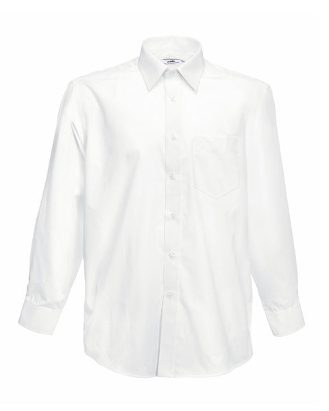 65118 Fruit Of The Loom Men's Long Sleeve Poplin Shirt