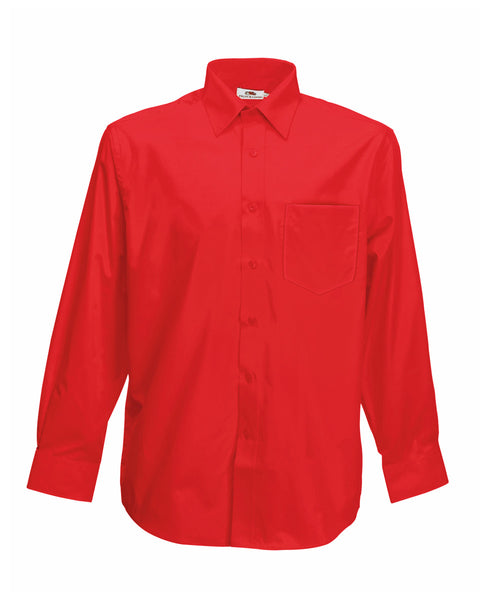 65118 Fruit Of The Loom Men's Long Sleeve Poplin Shirt