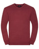 710M Russell Collection Men's V-Neck Knitted Pullover