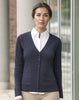 715F Russell Collection Ladies'  V-Neck Knitted Cardigan