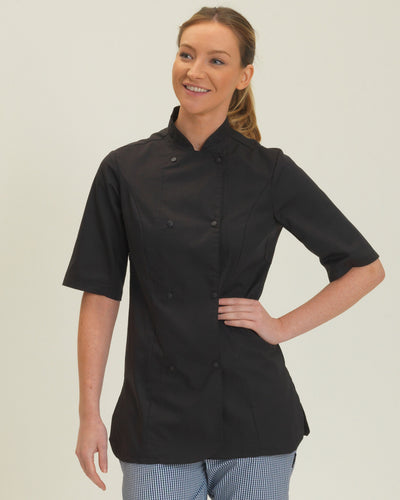 DD33S Dennys Ladies' Short Sleeve Chef's Jacket