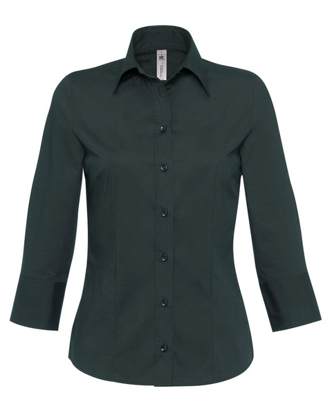 SW520 B&C Women's Milano Poplin 3/4 Sleeve Shirt