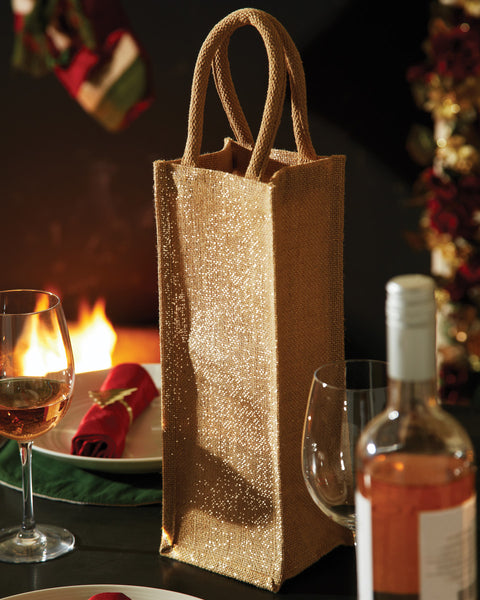 W433 Westford Mill Shimmer Jute Bottle Bag